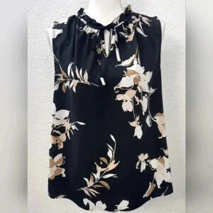 MERONA Black Floral Tank Top, size Medium